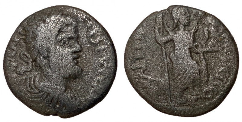 Septimius Severus, 193 - 211 AD
AE22, 5.02 grams
Pisidia, Antioch Mint
Obvers...