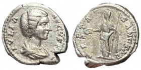 Julia Domna Silver Denarius of Laodicea with Vesta