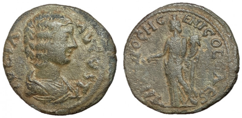 Julia Domna, 193 - 217 AD
AE24, 4.24 grams
Obverse: IVLIA AVGVSTA, Draped bust...