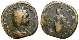 Julia Maesa, 218 - 220 AD, Sestertius with Pietas