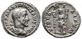 Maximinus I, 235 - 238 AD, Silver Denarius, Fides
