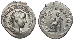 Gordian III, 238 - 244 AD, Silver Antoninianus, Apollo Seated