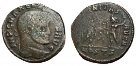 Maxentius, 307 - 312 AD, Follis of Ostia with the Dioscuri
