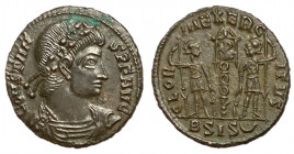 Constans, 337 - 350 AD, Follis of Siscia with Christogram, Choice UNC