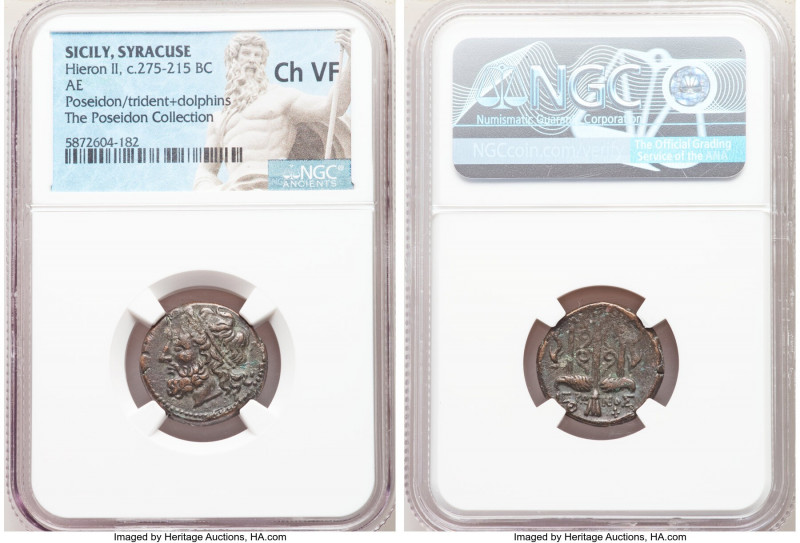 SICILY. Syracuse. Hieron II (ca. 275-215 BC). AE litra (19mm, 12h). NGC Choice V...