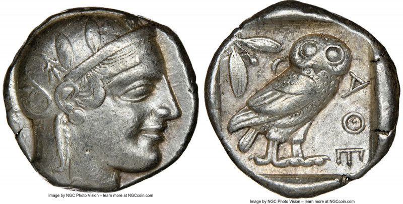 ATTICA. Athens. Ca. 455-440 BC. AR tetradrachm (23mm, 17.16 gm, 11h). NGC Choice...