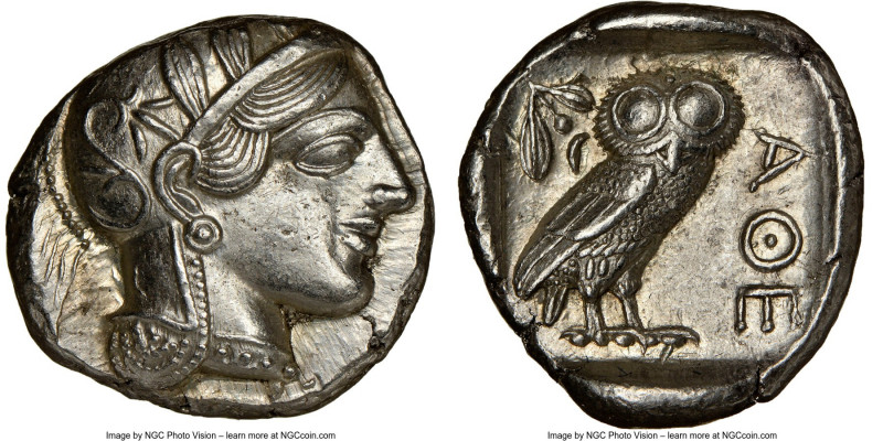 ATTICA. Athens. Ca. 440-404 BC. AR tetradrachm (24mm, 17.21 gm, 9h). NGC Choice ...