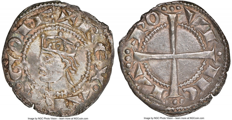 Provence. Alphonse II of Aragon (1196-1209) Denier ND (1185-1245) AU58 NGC, Rob-...