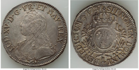 Louis XV Ecu 1727-L VF (Scratches), Bayonne mint, KM486.12, Gad-321 (R). 40mm. 29.32gm. A fine example of this popular type punctuated by glossy, gunm...