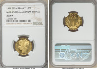 Republic aluminum-bronze Essai 100 Francs 1929 MS67 NGC, VG-5236, Maz-2531A. By L. Bazor. A virtually flawless representative of this Pattern striking...