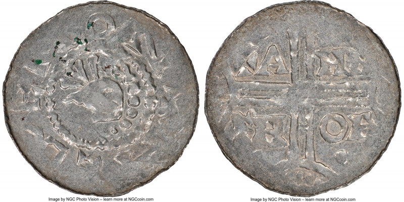 Emden. Herman von Kalvelage Denar ND (1020-1051) AU58 NGC, Counts of Hamburg min...