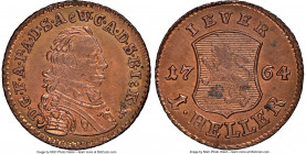 Jever. Friedrich August Heller 1764 MS64 Red and Brown NGC, KM96. Delightfully toned and laden with golden iridescence. 

HID09801242017

© 2022 H...