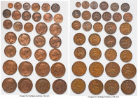 Victoria 88-Piece Lot of Uncertified Assorted Copper Issues, Lot includes Pennies, Half Pennies, Farthings and 1/2 Farthings. Average grade VF most ha...