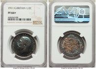 George V 8-Piece Certified silver Proof Set 1911 NGC, 1) Maundy Penny - UNC Details (Cleaned), KM811, S-4020 2) Maundy 2 Pence - MS64, KM812, S-4019 3...