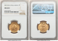 Muhammad Reza Pahlavi gold Pahlavi SH 1331 (1952) MS65+ NGC, KM1162. An aesthetically refined example of this prolific type. AGW 0.2354 oz.

HID0980...
