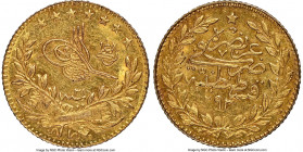 Ottoman Empire. Abdul Hamid II gold 25 Kurush AH 1293 Year 31 (1905/1906) MS63 NGC, Constantinople mint (in Turkey), KM729. 

HID09801242017

© 20...