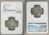 Naples & Sicily. Robert d'Anjou Gigliato ND (1309-1343) MS61 NGC, MIR-28. 28mm. 3.98gm. ROBERT DEI GRA IERL' ET SICIL' REX Crowned king seated facing ...