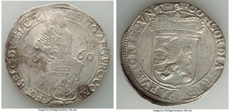 Gelderland. Provincial silver Ducat 1660-(dog) AU, KM42, Dav-4890. 42mm. 27.85gm...