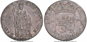 Holland. Provincial 3 Gulden 1681 AU55 NGC, KM63, Dav-4952. First year of issue of the new Pallas standing type. Alluringly patinated, with an infusio...