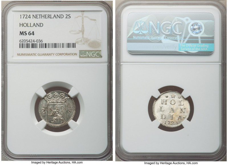 Holland. Provincial 2 Stuivers 1724 MS64 NGC, KM48. 

HID09801242017

© 2022...