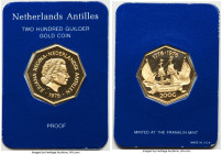 Dutch Colony. Juliana gold Proof 200 Gulden 1976-FM, Franklin mint, KM16. Sold in original Franklin mint packaging. AGW 0.2300 oz.

HID09801242017
...