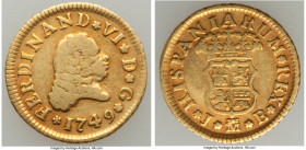 Ferdinand VI gold 1/2 Escudo 1749 M-JB Fine, Madrid mint, KM378. 15mm. 1.71gm.

HID09801242017

© 2022 Heritage Auctions | All Rights Reserved