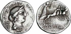 Annia
Denario. 82-81 a.C. ANNIA. C. Annius y Lucius Fabius. HISPANIA. Anv.: C. ANNI T. F. T. N. PRO. COS. EX. S. C. Busto diademado de Anna Perenna a...