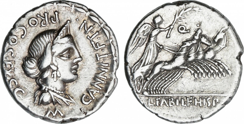 Annia
Denario. 82-81 a.C. ANNIA. C. Annius y Lucius Fabius. HISPANIA. Anv.: C. ...