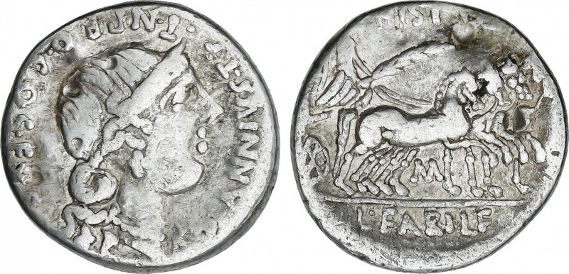 Annia
Denario. 82-81 a.C. ANNIA. C. Annius y Lucius Fabius. HISPANIA. Anv.: C. ...