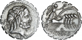 Antonia
Denario. 83-82 a.C. ANTONIA. Q. Antonius Balbus. Anv.: S. C. Cabeza laureada de Júpiter a derecha. Rev.: Victoria en cuadriga a derecha, deba...