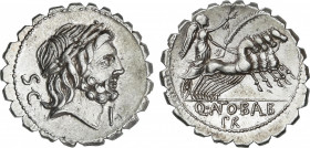 Antonia
Denario. 83-82 a.C. ANTONIA. Q. Antonius Balbus. Anv.: S. C. Cabeza laureada de Júpiter a derecha, debajo del mentón I ¶. Rev.: Victoria en c...
