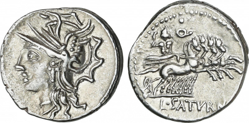 Appuleia
Denario. 104 a.C. APPULEIA. Lucius Appuleius Saturninus. Anv.: Cabeza ...