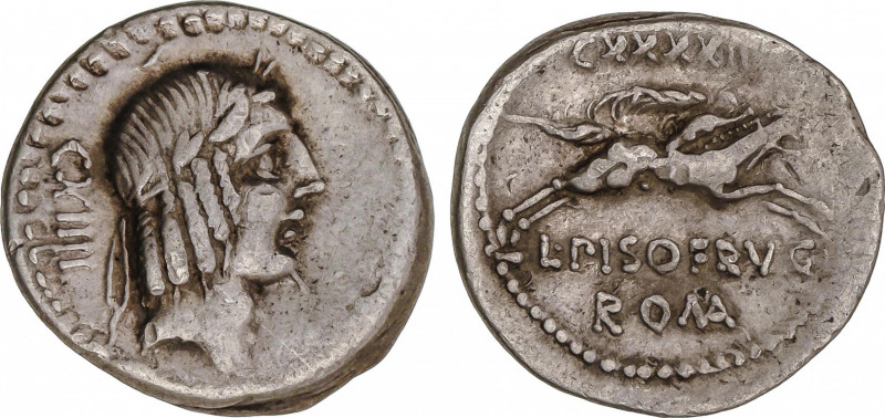 Calpurnia
Denario. 90-89 a.C. CALPURNIA. L. Calpurnius Piso Frugi. Anv.: CXIIII...