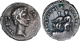 Augustus (27 BC-14AD)
Denario. Acuñada el 13 a.C. AUGUSTO. C. Sulpicius Platorinus. Anv.: CAESAR (AVGVST)VS. Cabeza de Augusto a derecha. Rev.: C. SV...
