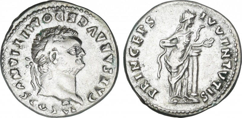 Domitianus (81-96 AD)
Denario. Acuñada el 79 d.C. DOMICIANO. Anv.: CAES AVG. F....