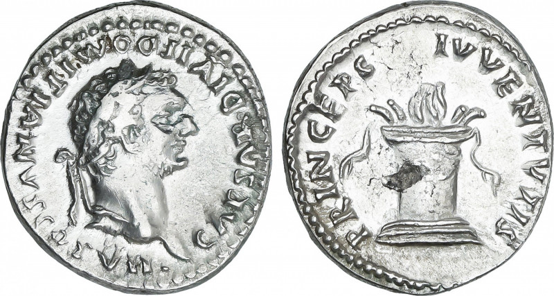 Domitianus (81-96 AD)
Denario. Acuñada el 80 d.C. DOMICIANO. Anv.: CAESAR DIVI....