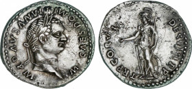Domitianus (81-96 AD)
Denario. Acuñada el 81-84 d.C. DOMICIANO. Anv.: IMP. CAESAR DOMITIANVS. AVG. P. M. Cabeza laureada a derecha. Rev.: TR. P. COS....