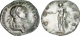 Traianus (98-117 AD)
Denario. Acuñada el 114-117 d.C. TRAJANO. Anv.: IMP. TRAIANO OPTIMO AVG. GER. DAC. P. M. TR. P. Busto laureado a derecha. Rev.: ...