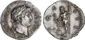 Hadrianus (117-138 AD)
Denario. Acuñada el 125-128 d.C. ADRIANO. Anv.: HADRIANVS AVGVSTVS. Cabeza laureada de Adriano a derecha. Rev.: COS. III. Nept...