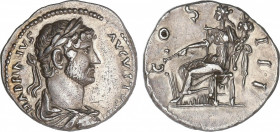 Hadrianus (117-138 AD)
Denario. Acuñada el 125-132 d.C. ADRIANO. Anv.: HADRIANVS AVGVSTVS (P. P.). Busto laureado y drapeado de Adriano a derecha. Re...