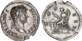 Hadrianus (117-138 AD)
Denario. Acuñada el 125-132 d.C. ADRIANO. Anv.: HADRIANVS AVGVSTVS P. P. Busto laureado de Adriano a derecha. Rev.: COS. III. ...