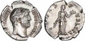 Hadrianus (117-138 AD)
Denario. Acuñada el 134-138 d.C. ADRIANO. Anv.: HADRIANVS AVG. COS. III. P. P. Busto de Adriano a derecha. Rev.: FIDES PVBLICA...