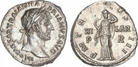 Hadrianus (117-138 AD)
Denario. Acuñada el 117-138 d.C. ADRIANO. Anv.: IMP. CAESAR TRAIAN. HADRIANVS AVG. Busto laureado de Adriano a derecha. Rev.: ...