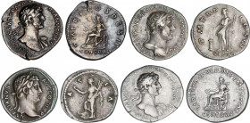 Hadrianus (117-138 AD)
Lote 4 monedas Denario. Acuñada el 117-138 d.C. ADRIANO. AR. A EXAMINAR. C-189, 213b, 248, 253. MBC a MBC+.