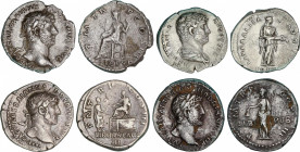 Hadrianus (117-138 AD)
Lote 4 monedas Denario. Acuñada el 117-138. ADRIANO. AR. A EXAMINAR. C-904, 906, 909, 927. MBC a MBC+.