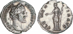 Antoninus Pius (138-161 AD)
Denario. Acuñada el 140-143 d.C. ANTONINO PÍO. Anv.: ANTONINVS AVG. PIVS P. P. TR. P. COS. III. Cabeza laureada a derecha...