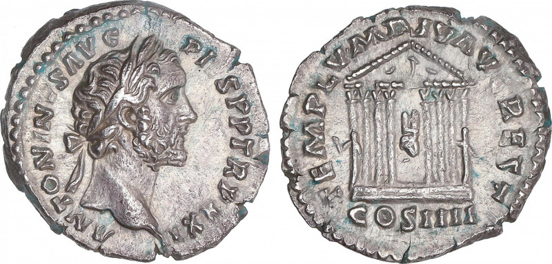 Antoninus Pius (138-161 AD)
Denario. Acuñada el 158-159 d.C. ANTONINO PÍO. Anv....