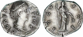 Faustina the Elder (105-141 AD)
Denario. Acuñada el 141 d.C. FAUSTINA MADRE. Anv.: DIVA FAVSTINA. Busto drapeado a derecha. Rev.: AVGVSTA. Ceres en p...