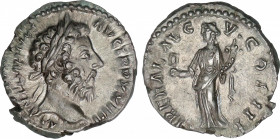 Marcus Aurelius (161-180 AD)
Denario. Acuñada el 169-170 d.C. MARCO AURELIO. Anv.: M. ANTONINVS AVG. TR. P. XXIIII. Cabeza laureada a derecha. Rev.: ...