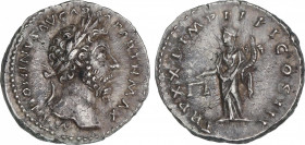 Marcus Aurelius (161-180 AD)
Denario. Acuñada el 166-167 d.C. MARCO AURELIO. Anv.: M. ANTONINVS AVG. ARM. PARTH. MAX. Cabeza laureada a derecha. Rev....